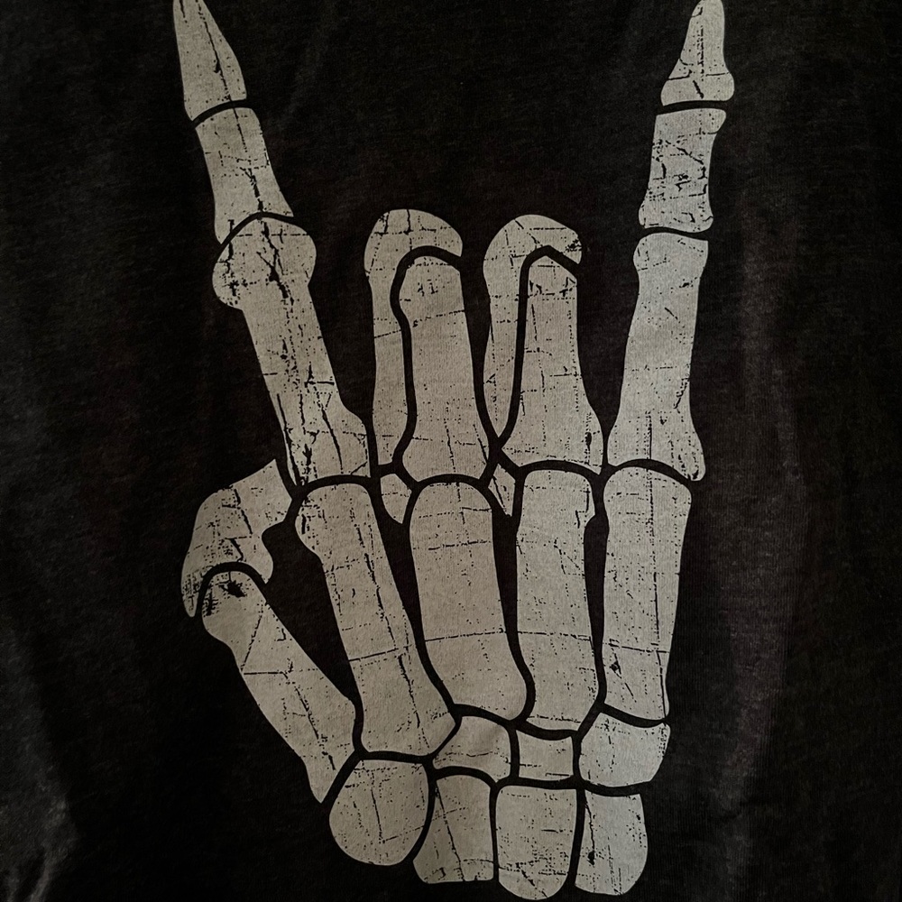 Skeleton Rock n Roll Hand T shirt